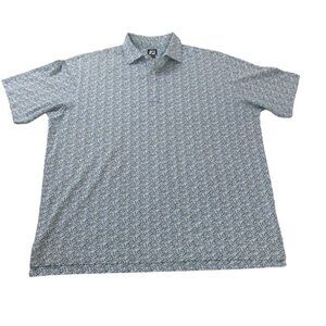FootJoy Polo Shirt Mens 2XL Multi Polyester Golf Performance Short Sleeve Slit